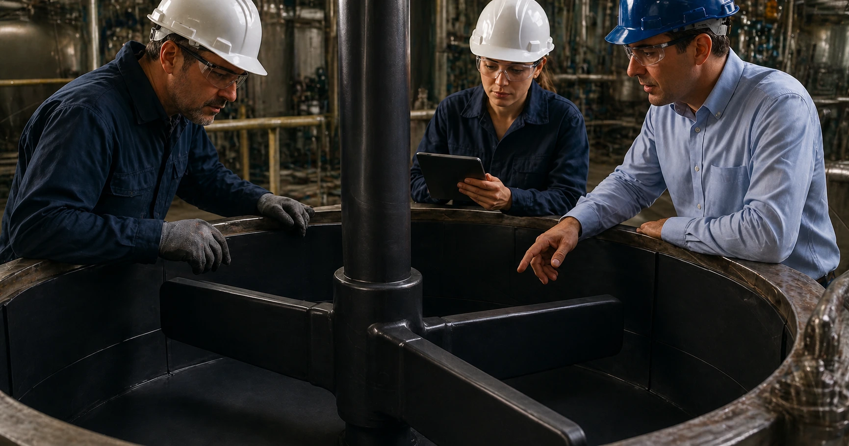 working rubber lining installation